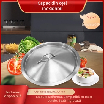 Cap de găleată pentru supă din oțel inoxidabil 201/304, capac rotund îngroșat, universal pentru uz casnic, mare dimensiune