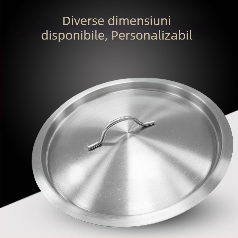 Cap de găleată pentru supă din oțel inoxidabil 201/304, capac rotund îngroșat, universal pentru uz casnic, mare dimensiune