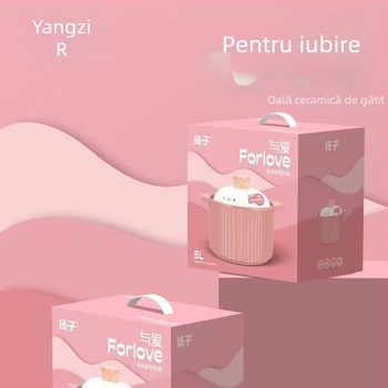 Yangzi oală ceramică, caserolă mare pentru supe și gătit înăbușit, capac ceramic, 3,1–4 L, stil Nordic