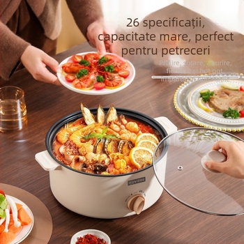 3.6L oală all-in-one cu aburi, capacitate mare pentru gătit la abur, fierbere, prăjire și sotare, pentru uz casnic, interior antiaderent