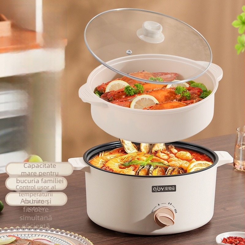 3.6L oală all-in-one cu aburi, capacitate mare pentru gătit la abur, fierbere, prăjire și sotare, pentru uz casnic, interior antiaderent