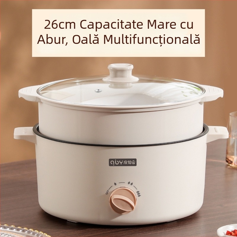 3.6L oală all-in-one cu aburi, capacitate mare pentru gătit la abur, fierbere, prăjire și sotare, pentru uz casnic, interior antiaderent