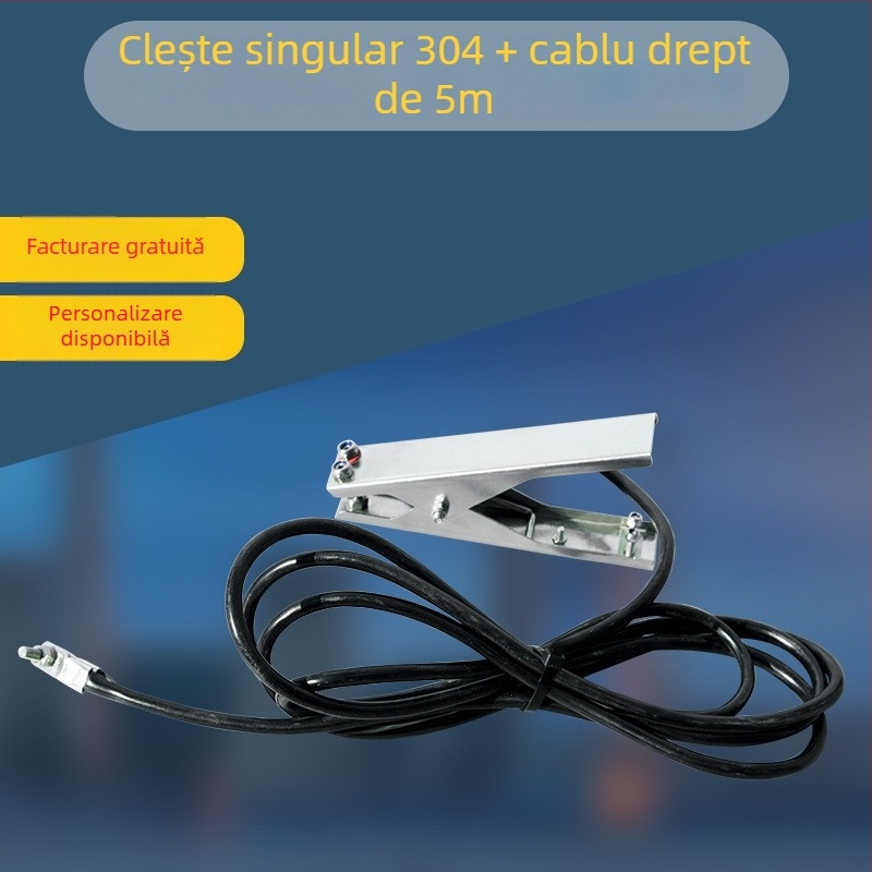 Clema de împământare electrostatică, din oțel inoxidabil 304, cu alarmă sonoră și vizuală
