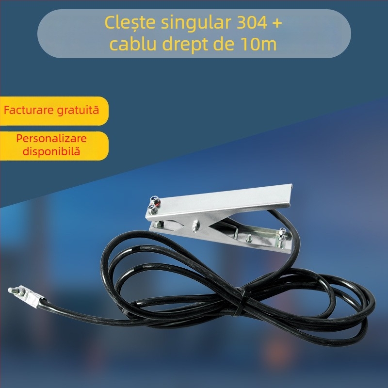 Clema de împământare electrostatică, din oțel inoxidabil 304, cu alarmă sonoră și vizuală