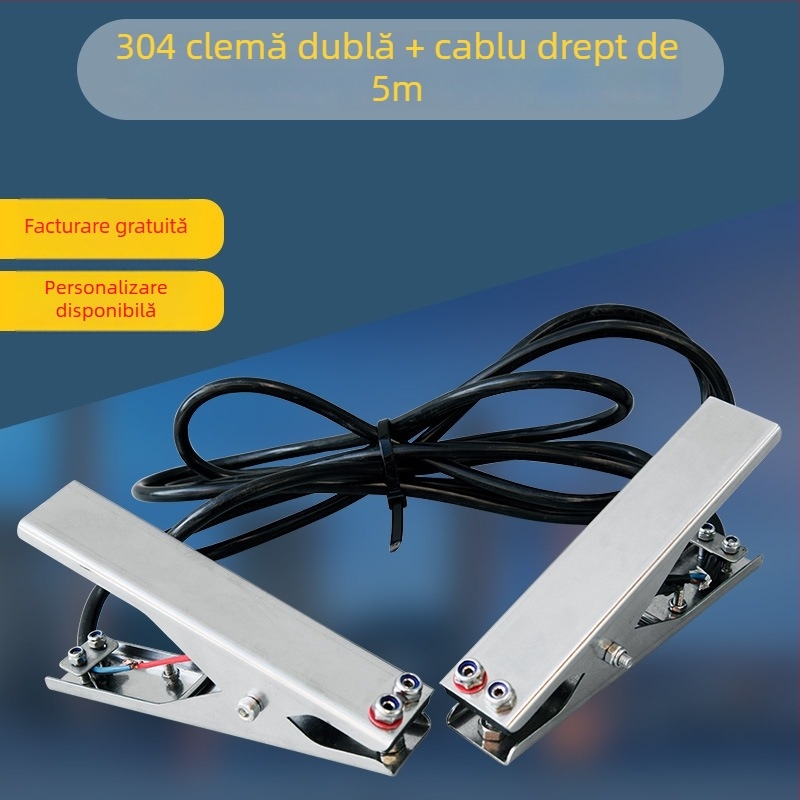Clema de împământare electrostatică, din oțel inoxidabil 304, cu alarmă sonoră și vizuală