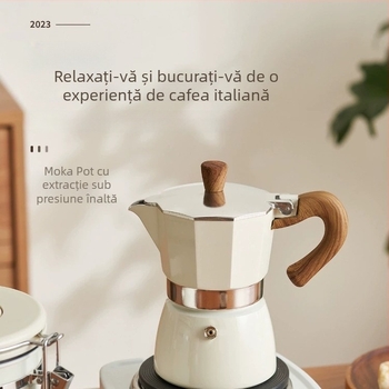 Espressor moka italian pentru uz casnic, plită electrică compactă, extracție cu o singură ventilație, oală pentru infuzie prin turnare