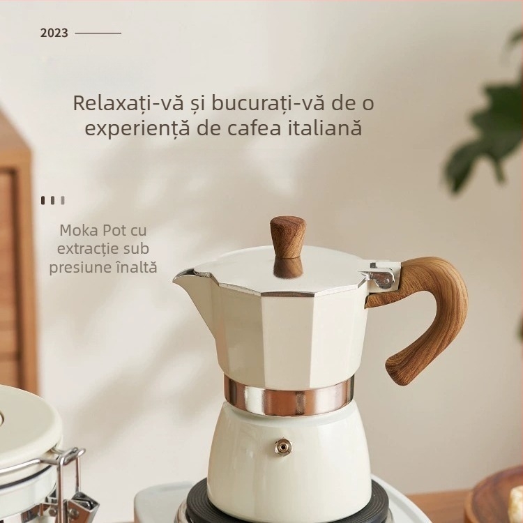 Espressor moka italian pentru uz casnic, plită electrică compactă, extracție cu o singură ventilație, oală pentru infuzie prin turnare
