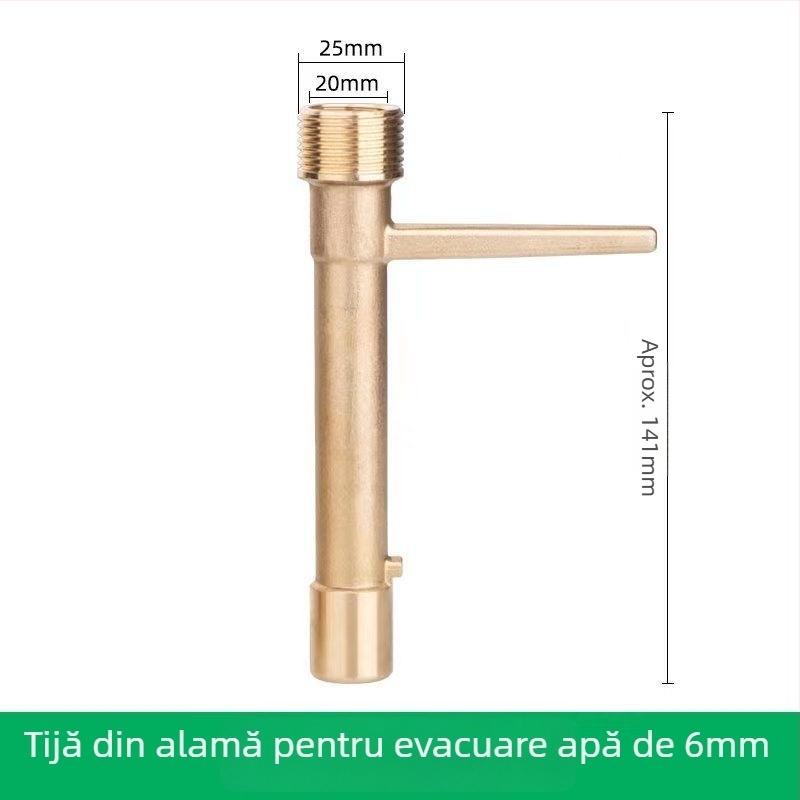 Valvă de apă din alamă, cu dop și conector pentru irigare în grădină