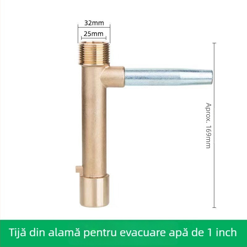 Valvă de apă din alamă, cu dop și conector pentru irigare în grădină