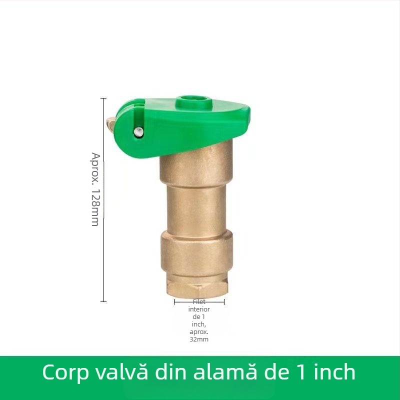 Valvă de apă din alamă, cu dop și conector pentru irigare în grădină