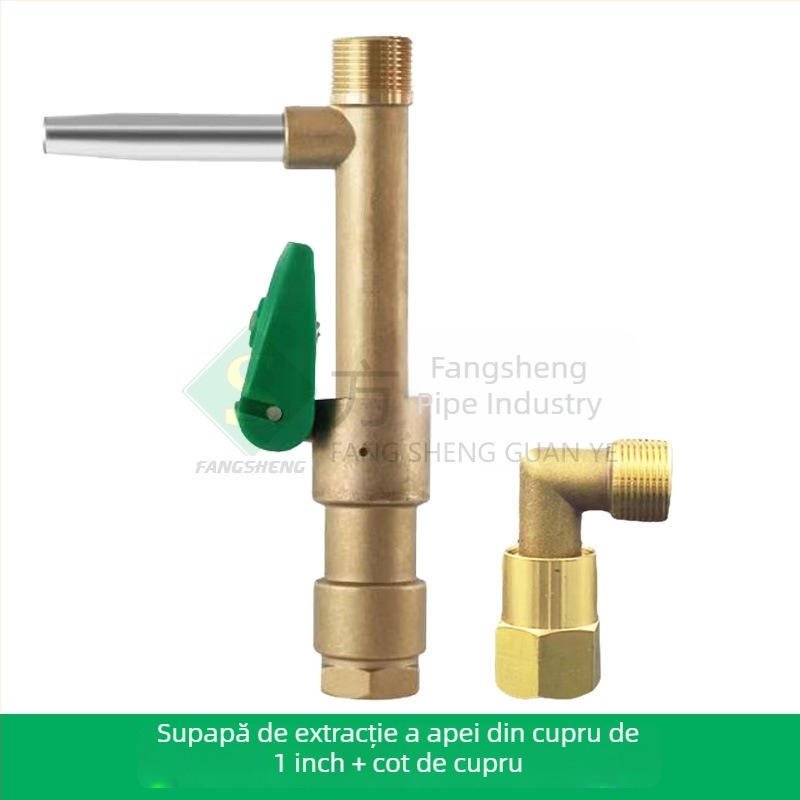 Valvă de apă din alamă, cu dop și conector pentru irigare în grădină