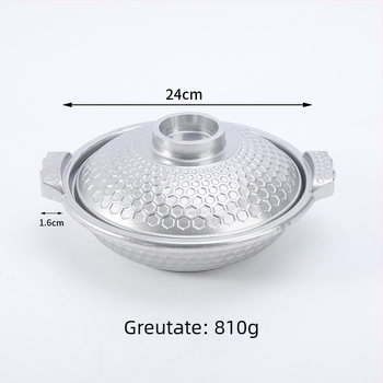 Caserolă din aliaj de aluminiu cu mâneri duble, model fagure, pentru braising, compatibilă cu plitele cu inducție