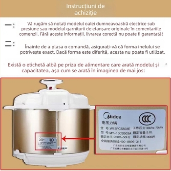 Valvă de evacuare și limitare a presiunii pentru oala electrică Midea, modele MY-YL50M113, YL50V103, MY-YL50M112