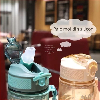 Cană portabilă cu pai pentru adulți, rezistentă la căderi, creativă, netoxică