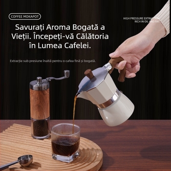 Set cadou cu ibric moka italian pentru prepararea espresso, accesorii cafea, cadou de afaceri pentru uz casnic
