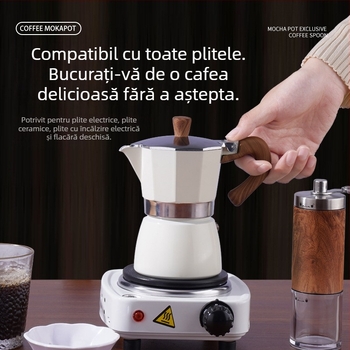 Set cadou cu ibric moka italian pentru prepararea espresso, accesorii cafea, cadou de afaceri pentru uz casnic