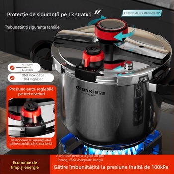 Jieanxi oală sub presiune pentru uz casnic, mică, din oțel inoxidabil 304, protecție anti-explozie, compatibilă cu aragaz cu gaz și plită cu inducție