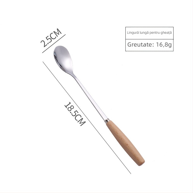 Set de tacâm japonez cu mâner din lemn: tel de ouă, cuțit, furculiță, lingură și bețișoare, cu mâner din fag