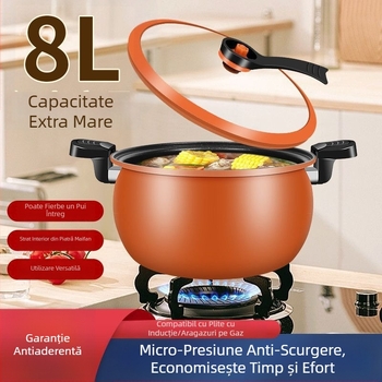 Fatpan oală multifuncțională, capacitate mare, pentru supă și tocăniță, antiaderentă, oală sub presiune, compatibilă cu aragaz pe gaz