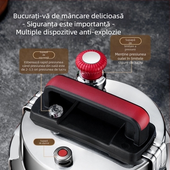 Oală sub presiune din oțel inoxidabil 304, compatibilă cu gazul, compactă și portabilă pentru camping în aer liber și uz casnic, pentru gătit orez