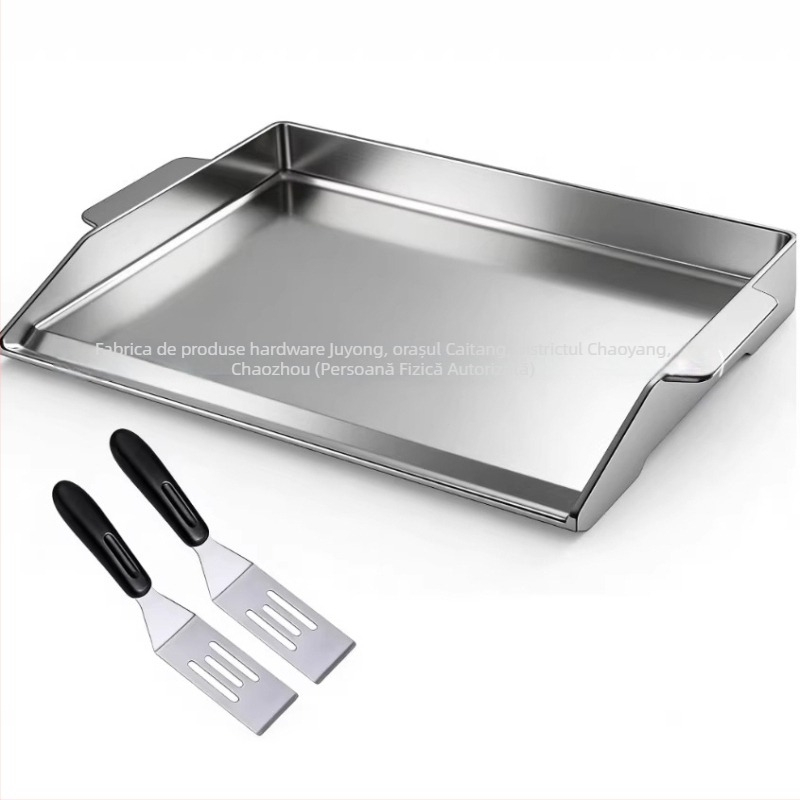 Tols tigaie grill din fontă, cu fund plat și margini înalte, pentru grătar în aer liber, mare tigaie pentru carne, accesorii grătar