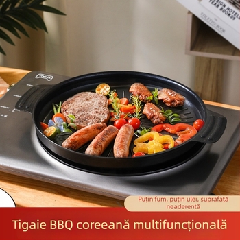 Tigaie antiaderentă cu piatră Maifan, compatibilă cu plitele cu inducție, grătar portabil pentru camping