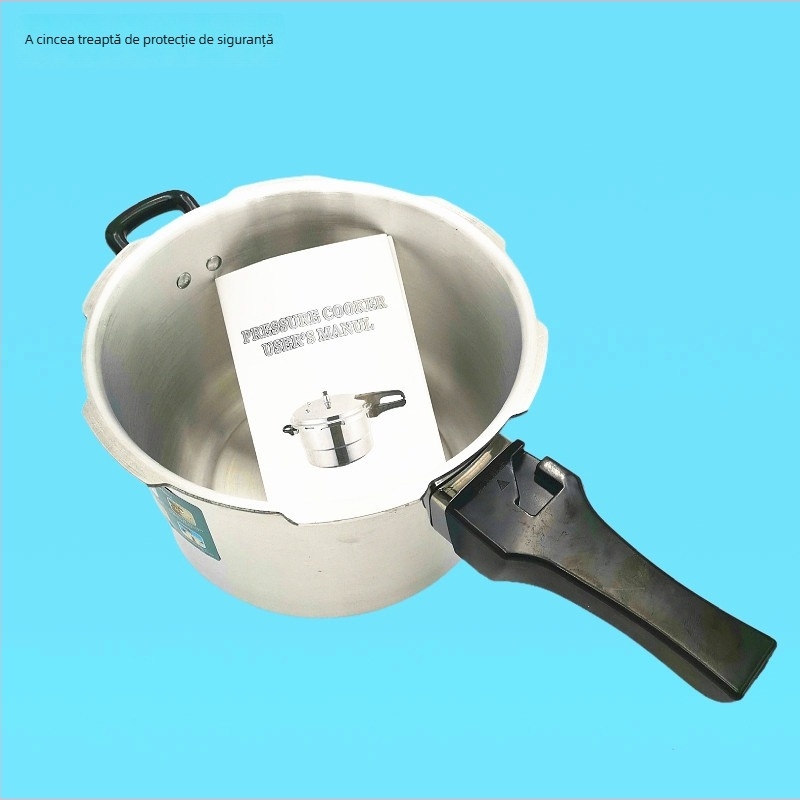 Oală sub presiune din aliaj de aluminiu lustruit, tradițională, cu fund dublu, pentru uz casnic, cu tavă de abur, compatibilă cu plite cu gaz și inducție.