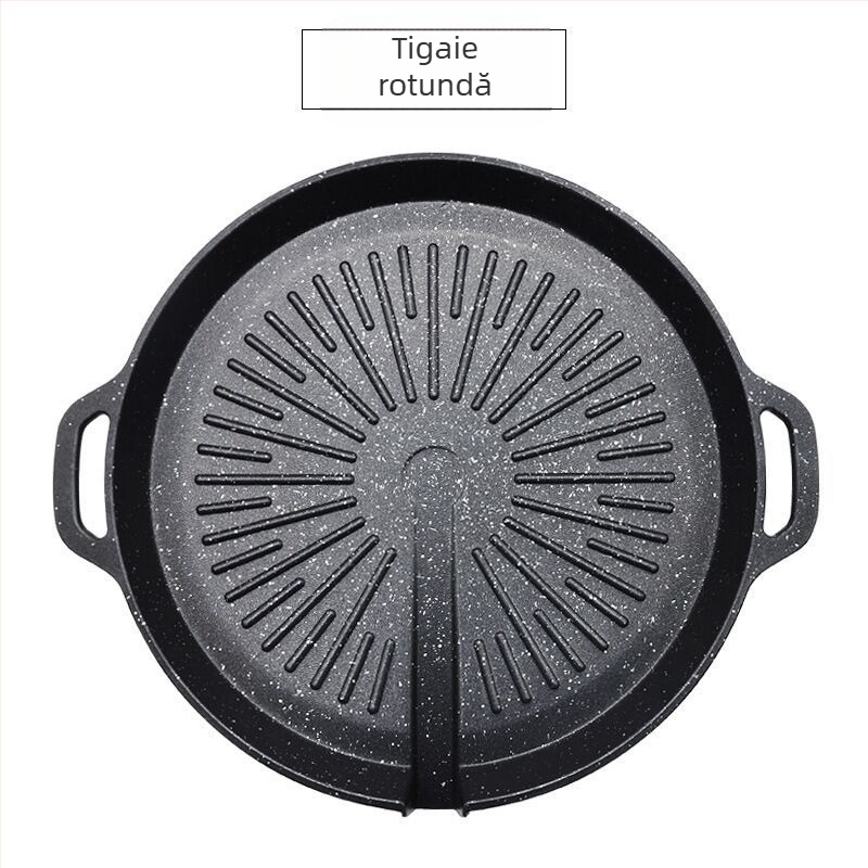 Placă grill teppanyaki antiaderentă, în stil coreean, pentru plite cu inducție