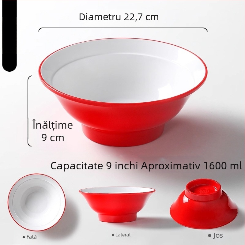 Bol din melamină Nordic pentru tăiței, uz comercial, vas gros pentru supă, potrivit restaurantelor