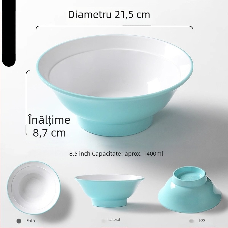 Bol din melamină Nordic pentru tăiței, uz comercial, vas gros pentru supă, potrivit restaurantelor
