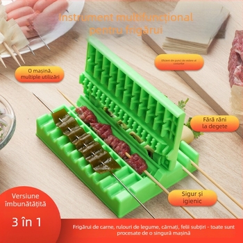 Instrument de înșirat carne pentru grătar, multifuncțional, dispozitiv rapid pentru înșirarea cărnii pe frigărui