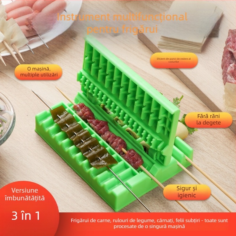 Instrument de înșirat carne pentru grătar, multifuncțional, dispozitiv rapid pentru înșirarea cărnii pe frigărui