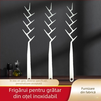 Frigărui din oțel inoxidabil pentru grătarul în aer liber, frigărui pentru carne, frigărui în formă de copac pentru camping și DIY