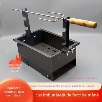 Furculiță pentru grătar din oțel inoxidabil, cu trei dinți, pentru carne de miel și pui