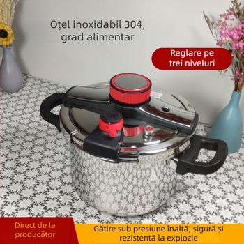 Oală sub presiune rotativă, cu trei trepte, protecție împotriva exploziei, capacitate mare, din oțel inoxidabil 304, pentru uz casnic