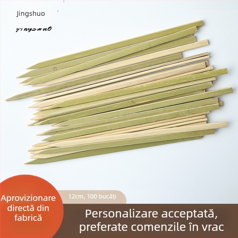 Bețișoare plate din bambus, de unică folosință, de calitate alimentară, stil japonez, pentru grătar (carne și miel)