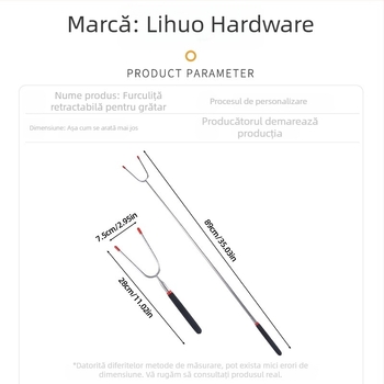 Set telescopic de furculițe pentru grătar din oțel inoxidabil 430, pentru gătit în aer liber și camping