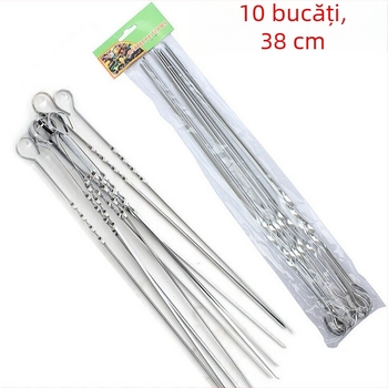 Frigărui rotunde din oțel inoxidabil ne-magnetic, 38 cm lungime, 4,5 cm lățime, set de 144 bucăți