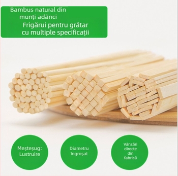 Bețe plate din bambus pentru grătar, de unică folosință, bețe pentru fructe