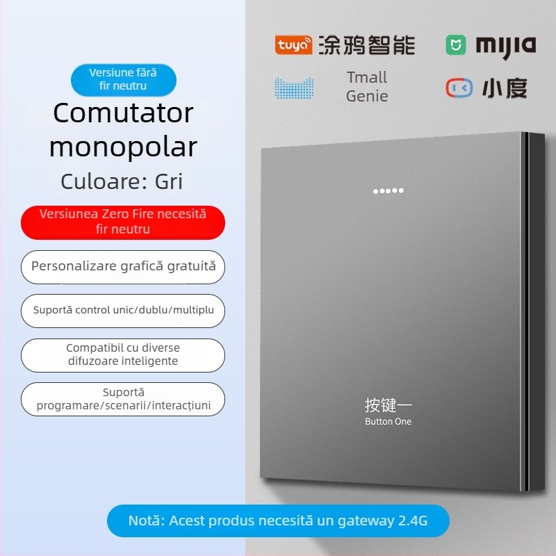 Panou de întrerupere inteligent 2.4G Bluetooth Mesh pentru hoteluri și pensiuni, control vocal