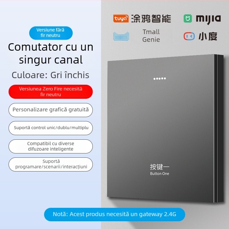 Panou de întrerupere inteligent 2.4G Bluetooth Mesh pentru hoteluri și pensiuni, control vocal