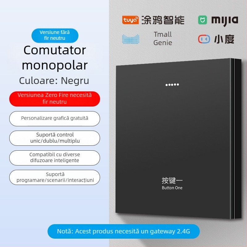 Panou de întrerupere inteligent 2.4G Bluetooth Mesh pentru hoteluri și pensiuni, control vocal