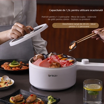 Ankale oală electrică de gătit, multifuncțională pentru cămin, oală mică pentru tăiței, 600W, 1.5L