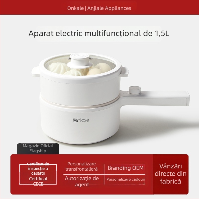 Ankale oală electrică de gătit, multifuncțională pentru cămin, oală mică pentru tăiței, 600W, 1.5L