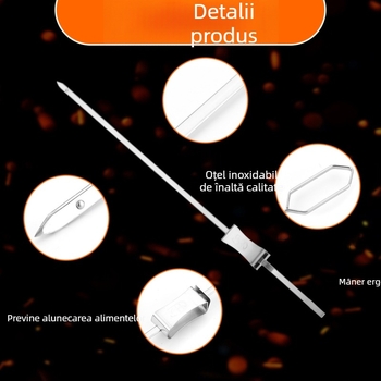 WaySkewers bețe de grătar din oțel inoxidabil, mecanism semi-automat, ștapi individuale pentru kebab