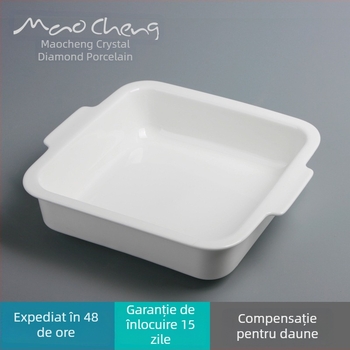 Tavă ceramică pătrată pentru paste și lasagna cu brânză – rezistentă la temperaturi înalte, potrivită pentru cuptor