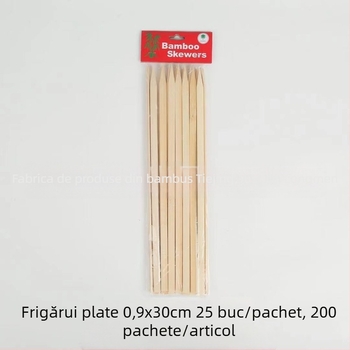 Bețișoare plate de bambus, de unică folosință, pentru grătar, în dimensiuni variate, pentru frigărui din carne de miel
