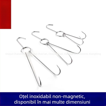 Cârlige din oțel inoxidabil pentru grătar, pentru atârnat rață, găină, gâscă, porc și vită – cârlig dublu