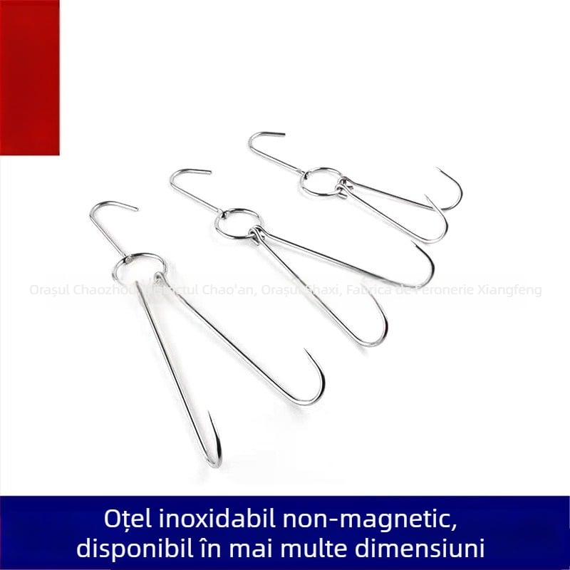 Cârlige din oțel inoxidabil pentru grătar, pentru atârnat rață, găină, gâscă, porc și vită – cârlig dublu