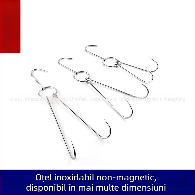 Cârlige din oțel inoxidabil pentru grătar, pentru atârnat rață, găină, gâscă, porc și vită – cârlig dublu